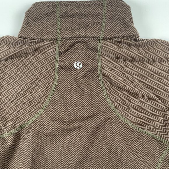 Lululemon Athletica Define Jacket Zip Up Brown Herringbone Pattern Fitted Yoga - Picture 11 of 11